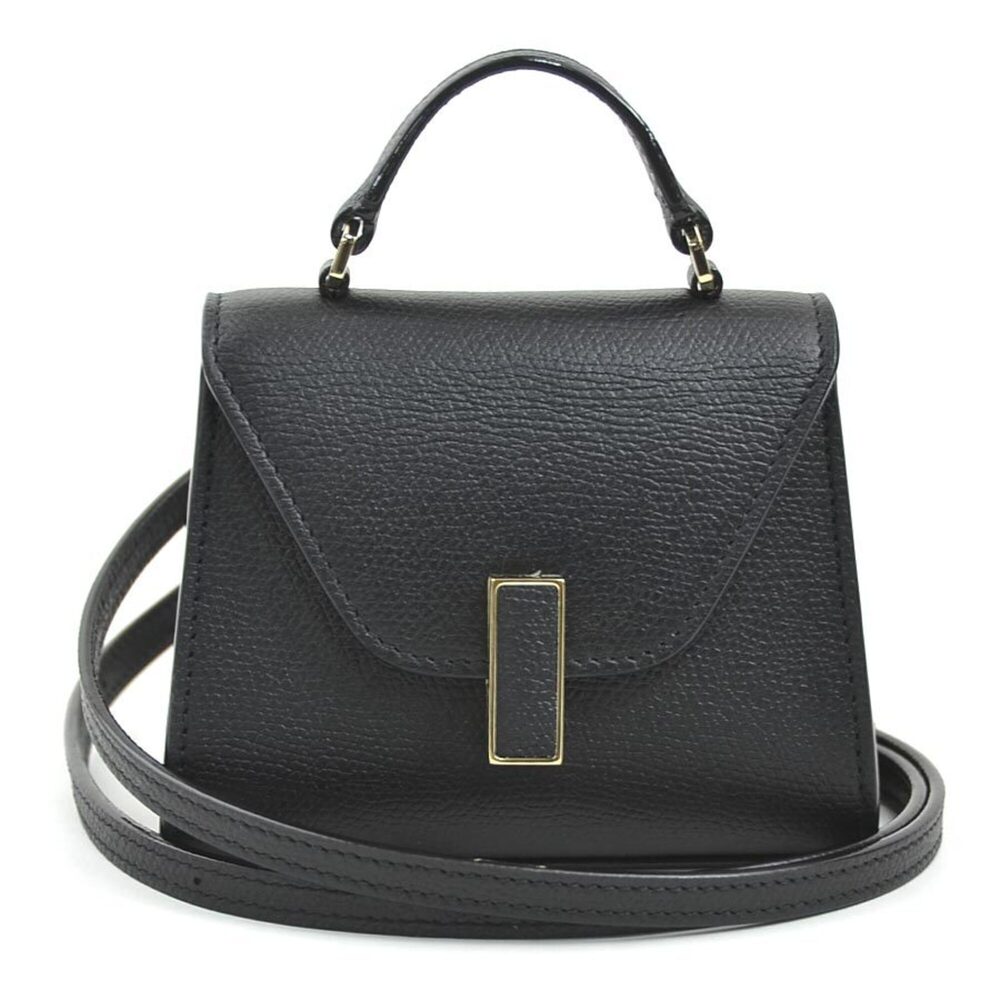Valextra Iside Waist Bag, Leather, Black, Women's, 90300a